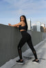 Love Your Body by Heather French Henry Energique Athletic Leggings With Reflective Strips and Mesh Panels