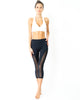 Love Your Body Low-Waisted Capri Leggings With Mesh Panels and Reflective Strips