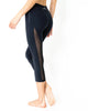 Love Your Body Low-Waisted Capri Leggings With Mesh Panels and Reflective Strips