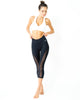 Love Your Body Low-Waisted Capri Leggings With Mesh Panels and Reflective Strips