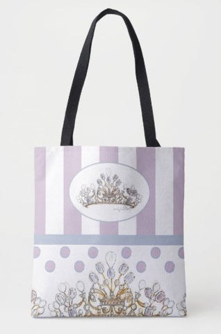 Amethyst Pearl Crown Print Tote