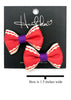 Red & Purple Bow Tie Earrings