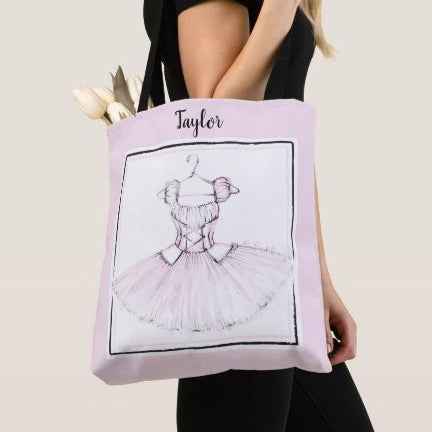 Personalized Ballerina Girl Tote