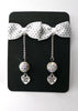 White Polka Dot Bow Tie Earrings