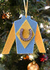 Yellow & Blue Jockey Silks Hanging Ornament