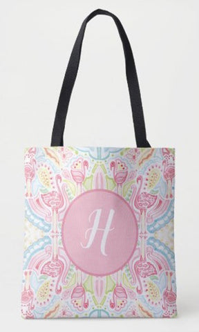 Customize this Flamingo Sensation Tote with Your Own Monogram!