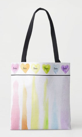 Rainbow Hearts Tote