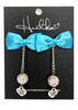 Turquoise & White Bow Tie Earrings