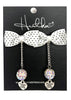 White Polka Dot Bow Tie Earrings