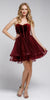 VELVET STRAPLESS SHORT BABYDOLL PROM DRESS