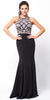 SLEEVELESS BEADED TOP HIGH NECK LONG PROM DRESS