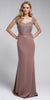 SWEETHEART NECKLINE EMBROIDERED EVENING GOWN