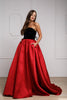 VELVET STRAPLESS LONG BALL GOWN WITH POCKETS