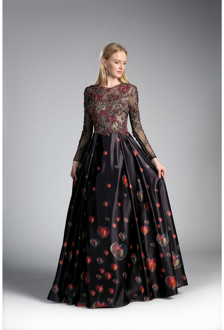 Queen of Hearts Long Sleeve Gown