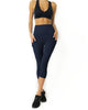 Love Your Body High Waisted Yoga Capri Leggings - Navy Blue