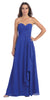 STRAPLESS PLEATED & RUFFLED LONG BRIDESMAID DRESS